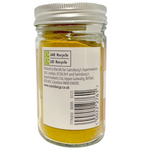 Sainsbury's ground turmeric in a spice jar, labeled with brand and product name, showing vibrant yellow powder inside.