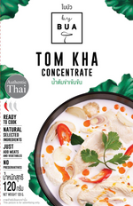 By Bua Tom Kha concentrate jar for Thai soup, front view showing label and product packaging.