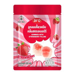 ARO Gummy Strawberry 100g box of colorful gummy candies, sweet strawberry-flavored snack in dry grocery and confectionery category.