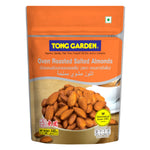 Tong Garden Oven Salted Almonds in a bowl, showcasing roasted almonds coated with salted seasoning for a crunchy snack.