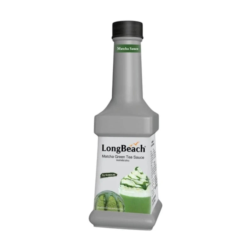LongBeach Matcha Green Tea Sauce in a 900ml bottle, ideal for gourmet cooking and Asian cuisine.