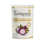 Goldgreen Mangosteen Crisps freeze-dried snack in a 72g package, showcasing golden dried mangosteen pieces on a white background.