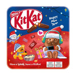 KITKAT Kitkat Chocolate Festive Tin Box 85g, dry grocery item featuring the iconic chocolate bars in a decorative tin.