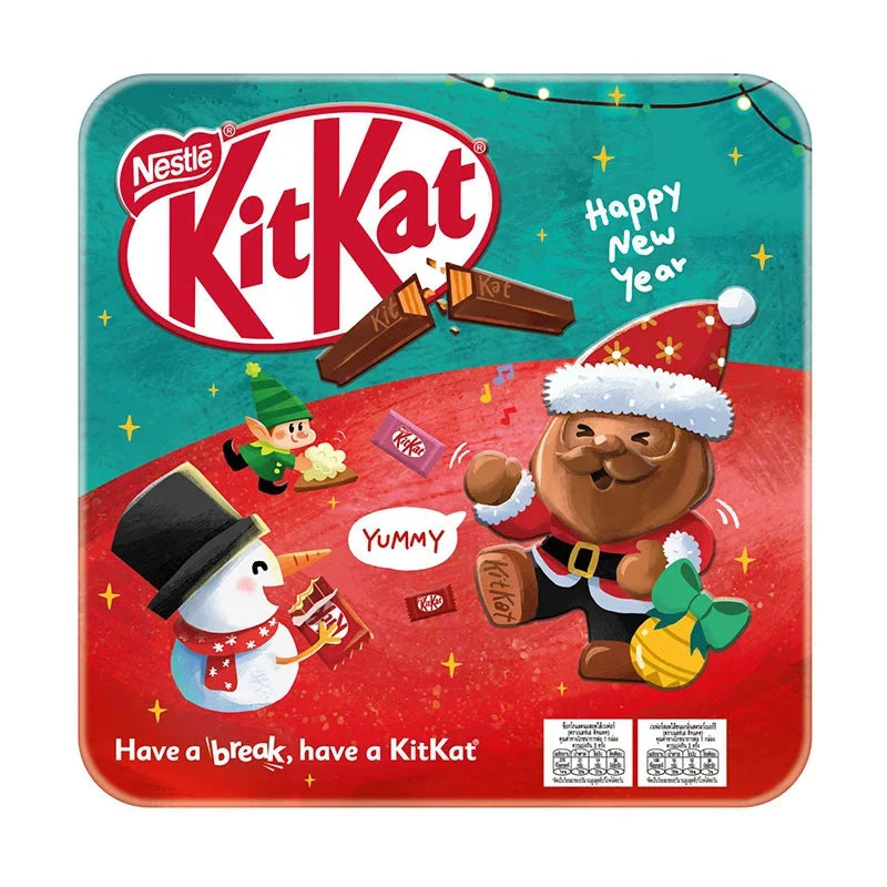 KITKAT Kitkat Chocolate Festive Tin Box 85g, featuring an attractive holiday-themed design with multiple chocolate bars inside.