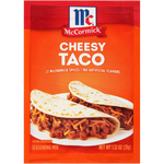 McCormick Chessy Taco seasoning packet, grocery product with colorful packaging for flavorful taco seasoning.