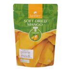 Igranary Soft Dried Mango, natural confectionery snack with bright orange dried mango pieces on a white background.