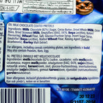 Flipz Milk Chocolate Pretzels, crispy snack with milk chocolate coating, in a close-up view of the confectionery treat.