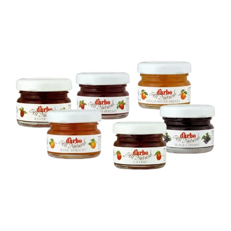 Darbo Apricot Jam jar, 60g, in a glass container with a label featuring apricots, for use in dry grocery shopping.