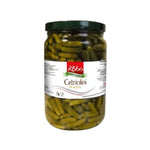 Robo Gherkin in vinegar jar, 1.65kg, showing sliced and whole gherkins in clear vinegar liquid, in a transparent container.