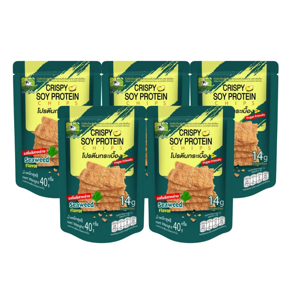 Lilsheep Lil Cheep Protein Tiles pack featuring nori seaweed flavor, 40g, snack confectionery with seaweed and crunchy texture.