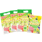 GRINNY Tropical Fruits Flavour Gelatin Dessert packets, dry snack, colorful packaging with tropical fruit illustrations, 15g x3.