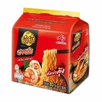 YUMYUM Yumyum Instant Noodle Tom Yum Kung, 80g pack, dry grocery, spicy Thai-style seafood-flavored ramen, five-pack