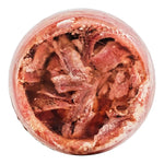 Canned Robo Anchovy in oil, 680g jar, showing anchovies submerged in oil in a clear glass container.