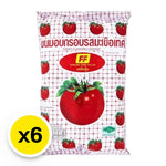 FF Snack Tomato Flat 28g, colorful flat tomato snack pack, crispy and flavorful dry grocery snack, six-pack of tasty treats.