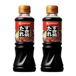 Yamamori Sukiyaki Soup 220ml bottles, Japanese dry grocery product with rich, savory soup flavor in clear bottles.