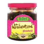 Takrai Fruit Dipping Pla Ra 200g container showing dried fermented fish product for dipping and flavoring dishes.