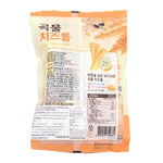 Samyang Grain Cheese Roll snack, 80g, showing crispy rice snack with cheese flavor in packaging.