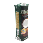 Ampawa Coconut Milk Prisma 1L carton, showcasing the white coconut milk inside, in a dry grocery setting.