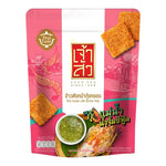 Chao SUA rice crackers with river prawn and seafood dip flavor, 80g, in a colorful snack package.