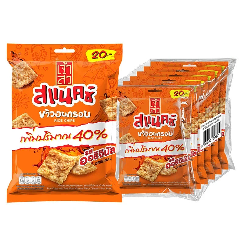 Chaosua Snak Rice Chips Original Flavor 42g pack, crispy snack in a colorful bag from Chaosua brand.
