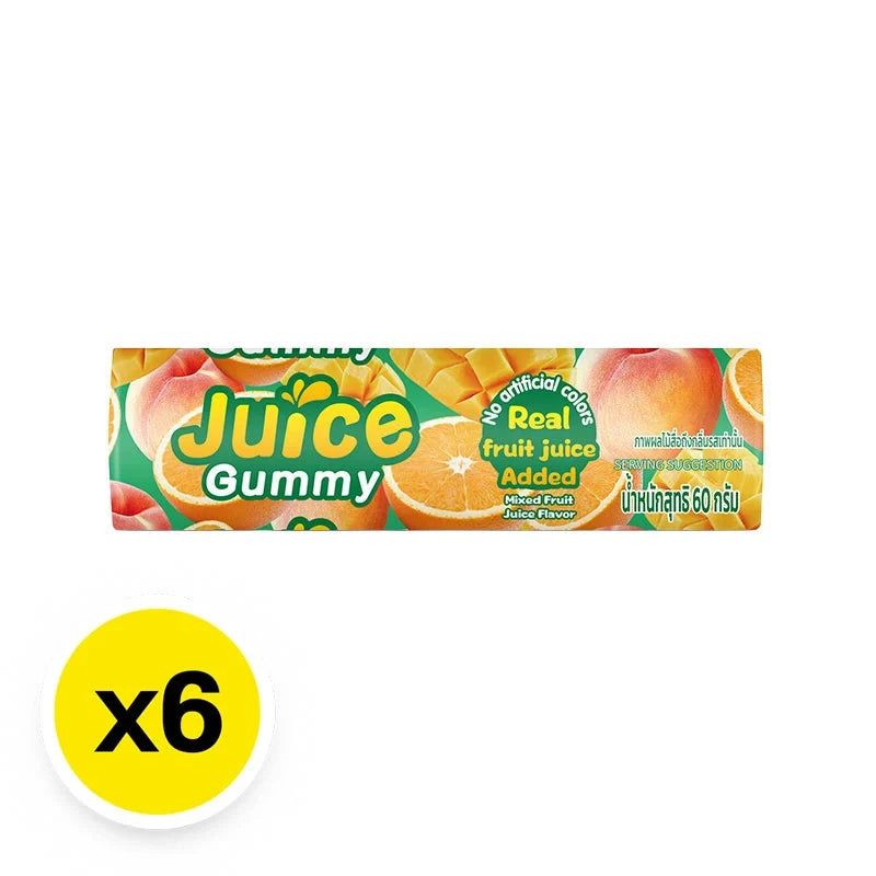 Assorted Fruity Mix Frutips Jelly snack packs in a 60g x6 bundle, colorful fruit-flavored candies from FRUTIPS.