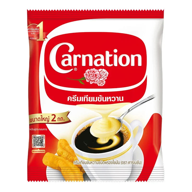 Carnation sweetened beverage creamer in 2kg dry grocery package, creamy powdered creamer for coffee and drinks