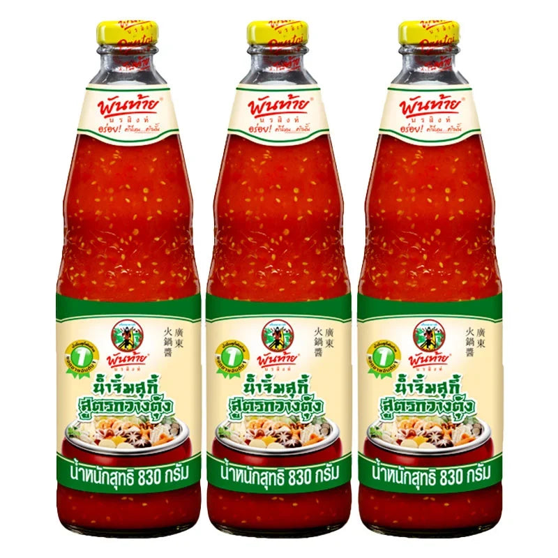 PANTAINORASINGH Sukiyaki Sauce 830g bottle, displayed in a row, traditional Japanese-style sauce for cooking.