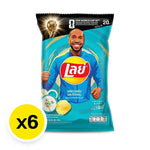 Lay's Classic Potato Chips Sour Cream & Onion 48g snack pack, crispy potato chips in a colorful bag, perfect for snacking.