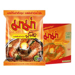 Pack of 30 Mama Instant Noodles Shrimp Creamy Tom Yum 55g, dry grocery product with shrimp and creamy tomato flavor.