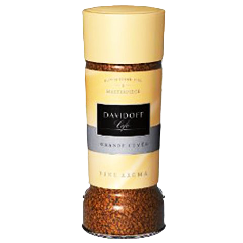 A cup of Davidoff Fine Aroma Coffee in a white mug, showcasing rich, aromatic brewed coffee on a wooden surface.