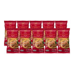 Kindee Baked Glass Noodles in clay pot set, 75g x10, dry grocery product with transparent glass noodles in a traditional clay pot container.