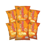 Rise Buddy Rice Chippies snack in a clear bag, crispy dry rice snack perfect for quick, tasty munching.