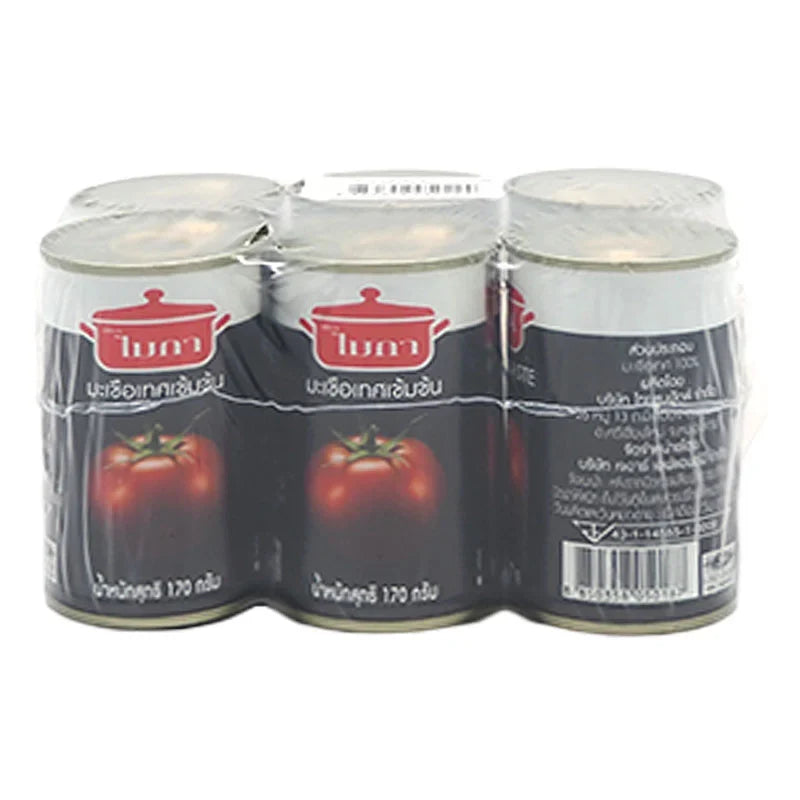 MICA Mica Tomato Paste 170g pack, dry grocery product, showing six cans with red tomato paste labels.