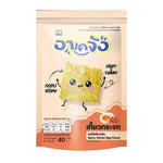 Akejang Glass Dumplings Snacks in Spicy Salted Egg flavor, 40g, with transparent packaging showing colorful snack pieces.