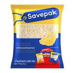 Savepak Bread Crumbs 1kg in a clear plastic bag, dry grocery product for breading or coating in cooking and baking.