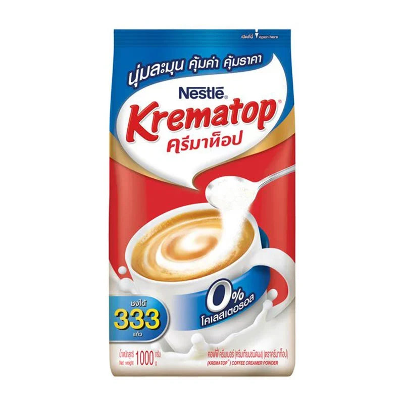 Nestle Krematop non-dairy creamer 1kg in a sealed package, suitable for coffee and baking, from the dry grocery section.