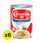 CARNATION evaporated milk 405g cans, six-pack, dry grocery product, creamy dairy milk for cooking and baking