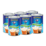 TEAPOT Extra Evaporated Creamer 385g, six-pack, dry grocery product, showing the creamer packaging with TEAPOT branding.