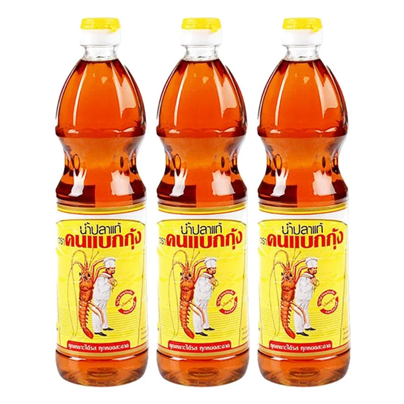 Cook&Lobster Fish Sauce Pet 700ml bottles, three-pack, showing clear plastic bottles with fish sauce inside and product labels.