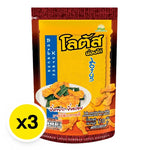 Lotus Biscuit Stick BBQ Korean snack pack, 110g x 3, dry grocery snack with crispy biscuit sticks in a colorful package.