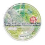 Waanthai Aloe Vera Diced in White Grape, clear glass bowl with diced aloe vera and white grape pieces on a white background