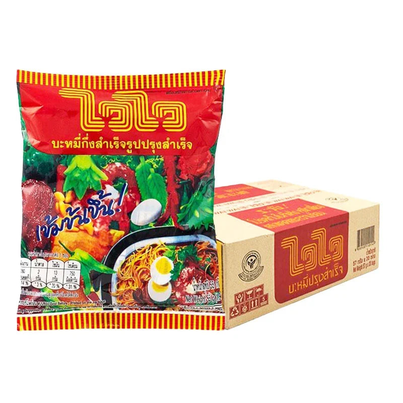 Waiwai Instant Noodles Oriental Style 57g package, dry grocery product with colorful packaging and noodles visible in the image.