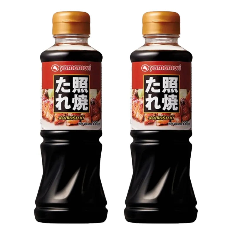 Yamamori Teriyaki Sauce 220ml bottle, Japanese-style dry grocery, featuring dark soy-based sauce for stir-fry and grilled dishes
