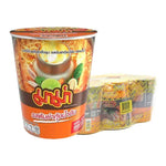 MAMA Mama Cup Instant Noodles Shrimp Creamy Tom Yum 60g pack, dry grocery with six cups featuring shrimp and spicy Tom Yum flavor