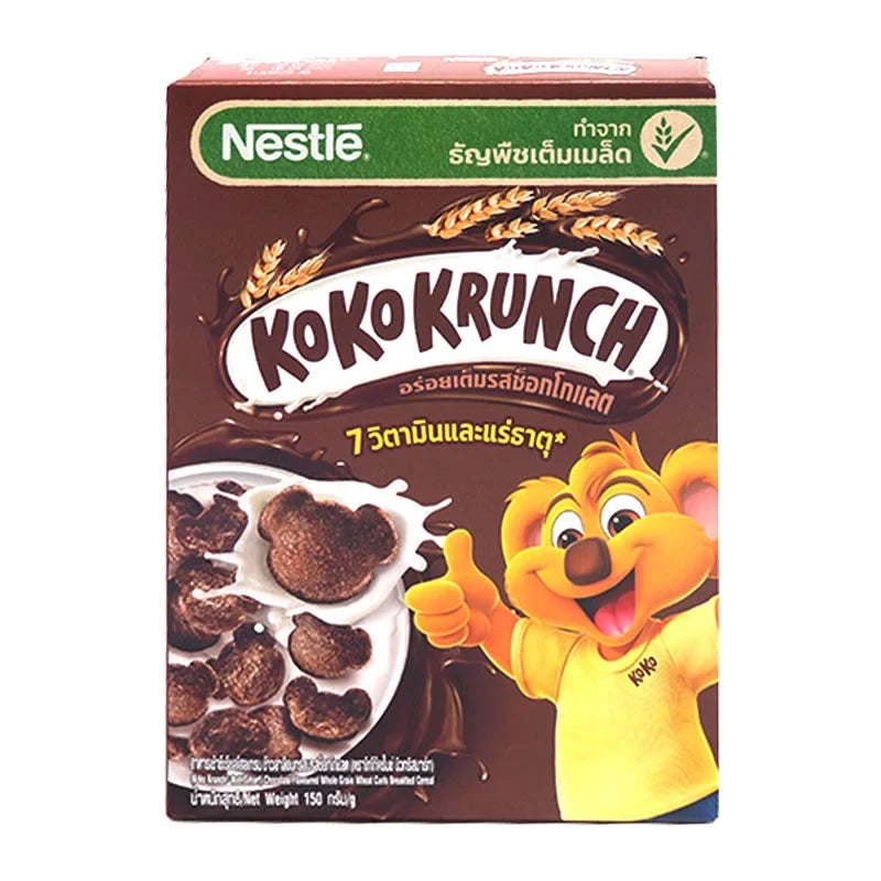 Koko Krunch cereal box with colorful packaging, 150g dry grocery product from KOKO KRUNCH brand.