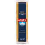 Agnesi Fettuccine #29 pasta in a package, Italian grocery product with long, flat noodles for cooking and recipes.