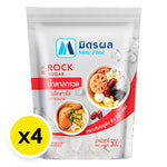 Mitr Phol rock sugar 500g pack, dry grocery product with four packs, showing the clear packaging and sugar crystals inside.
