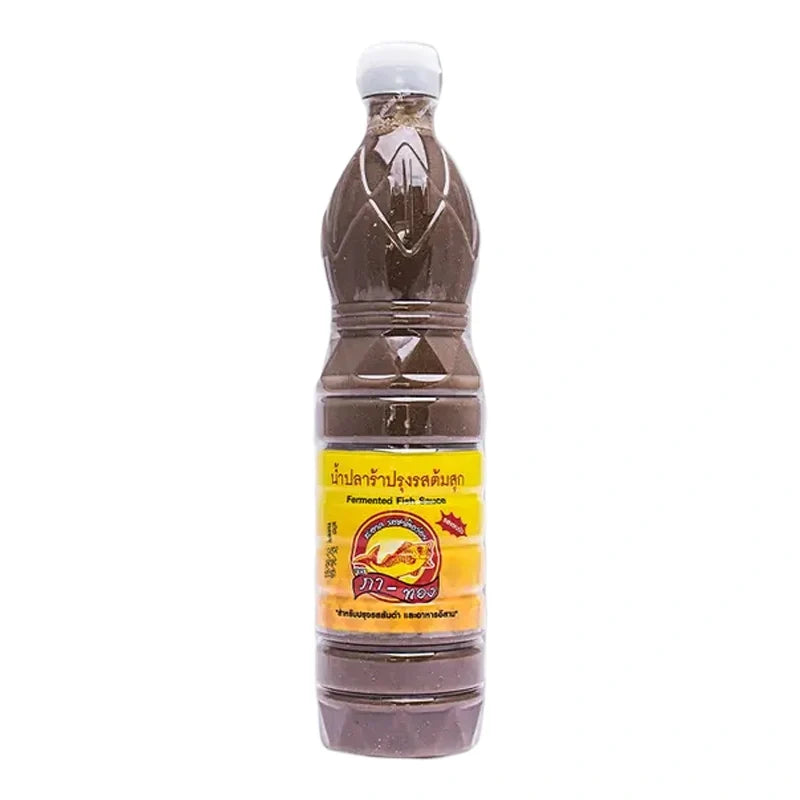 PA-THONG Pa-thong Patong fermented fish sauce 750ml bottle for cooking, traditional Thai dry grocery condiment with rich flavor
