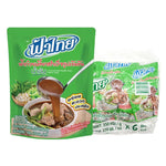 Fathai Concentrated Noodle Soup 350g pack of 6, dry grocery product with unopened noodle soup packages and branding.