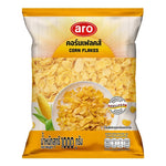 Aro Corn Flakes cereal in a 1kg box, dry grocery product, showing the front of the packaging with colorful branding and cereal imagery.